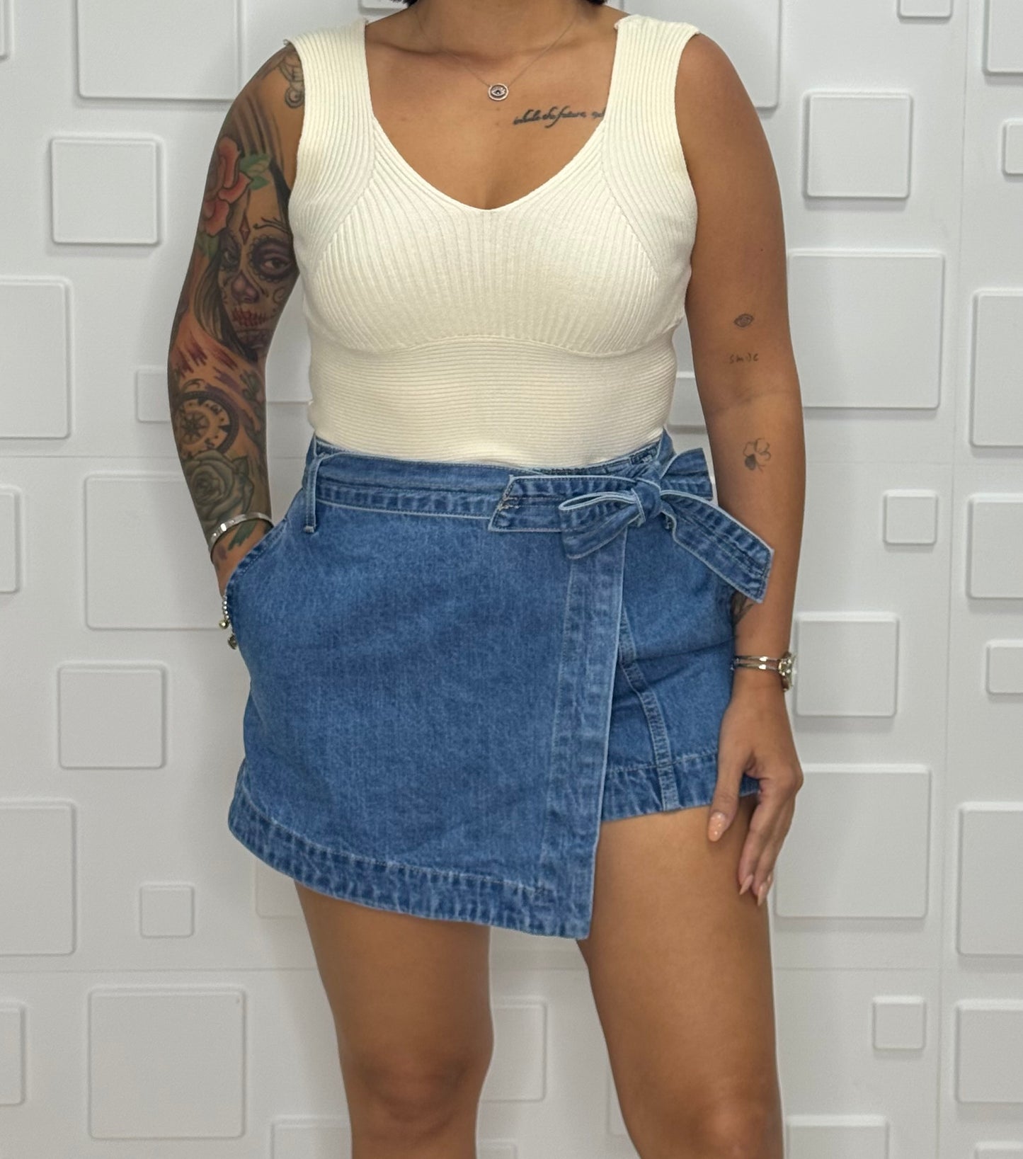 Wrap Skort Denim
