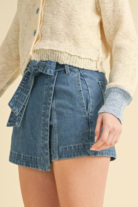 Wrap Skort Denim