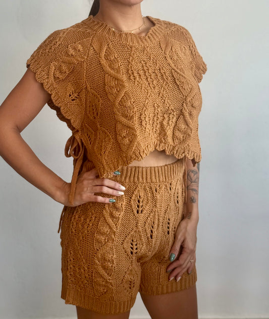 Crochet Brown Set